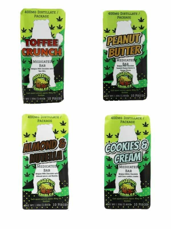 SUGAR SHACK - CHOCOLATE BARS - 400mg (FLAVORS IN DESCRIPTION)