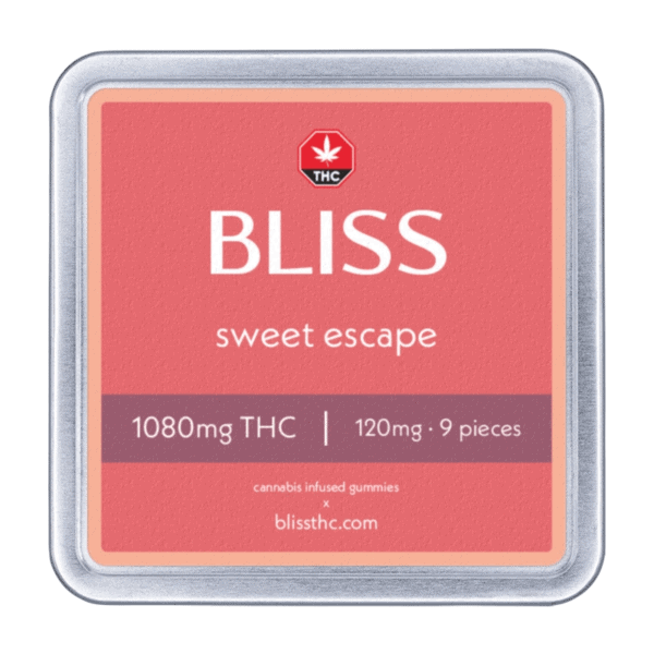 BLISSSWEETESCAPE2 (1) BLISS - SWEET ESCAPE - PREMIUM INFUSED GUMMIES - 1080MG THC