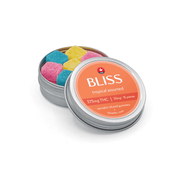 BLISS - TROPICAL ASSORTED - PREMIUM INFUSED GUMMIES - 375MG THC