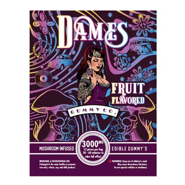 Dames-Gummy-Co-3000mg-Mushroom-Gummies DAMES GUMMY CO: GUMMIES – MUSHROOM INFUSED - CHERRY (3000MG)