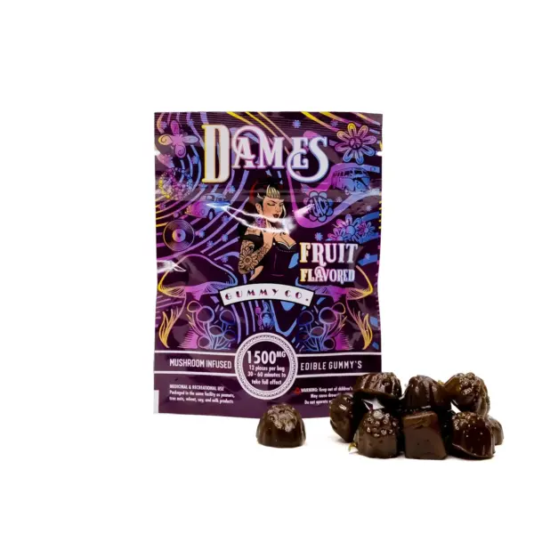 DAMES GUMMY CO: GUMMIES – MUSHROOM INFUSED– GRAPE (1500mg)