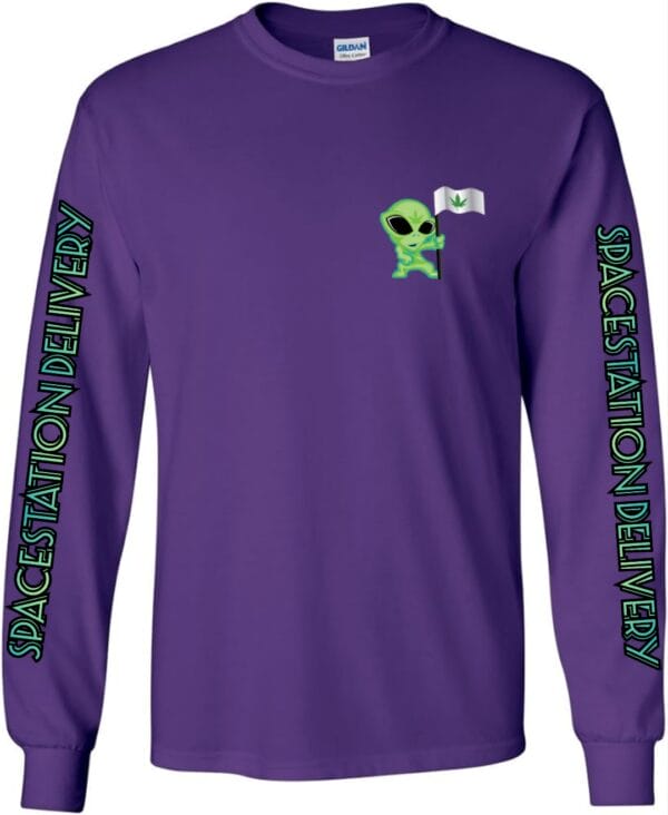spacestationlongsleevefront SPACESTATION LONG SLEEVE SHIRT - ROYAL PURPLE