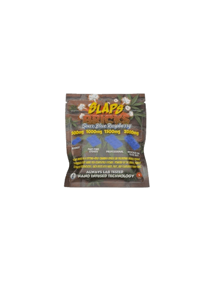 SLAPSBRICKBLUESRASPBERRYBACK4000MG SLAPS BRICKS - SOUR BLUE RASPBERRY - 4000MG THC