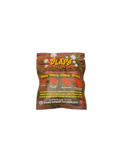 SLAPSBRICKCHOKINCHERRYBACK4000MG SLAPS BRICKS - SOUR CHOKIN' CHERRY - 4000MG THC