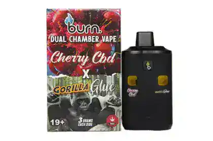 BURN6GRAMVAPECHERRYCBDGORILLAGLUE BURN LIFESTYLE CO - 6 GRAM DUAL CHAMBER DISPOSABLE VAPE - CHERRY CBD X GORILLA GLUE