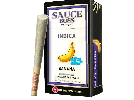 SAUCE BOSS - LIVE RESIN/LIQUID DIAMOND INFUSED PREROLLS - BANANA