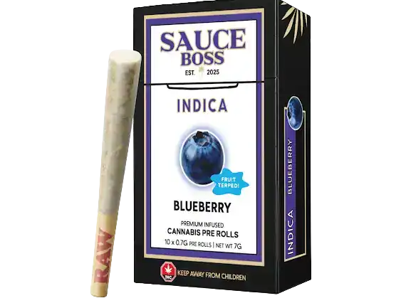 SAUCEBOSSBLUEBERRY SAUCE BOSS - LIVE RESIN/LIQUID DIAMOND INFUSED PREROLLS - BLUEBERRY