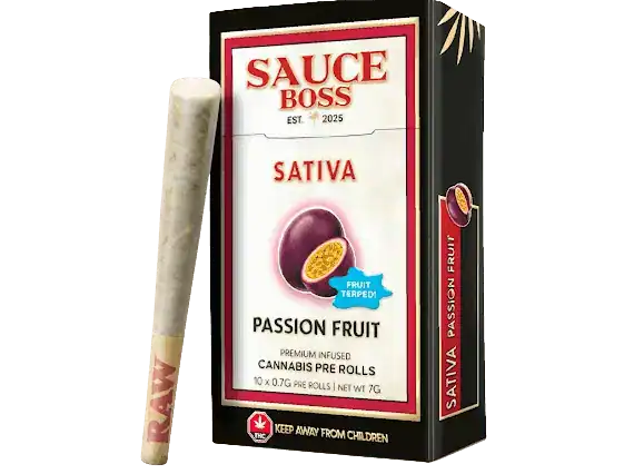 SAUCEBOSSPASSIONFRUIT SAUCE BOSS - LIVE RESIN/LIQUID DIAMOND INFUSED PREROLLS - PASSION FRUIT