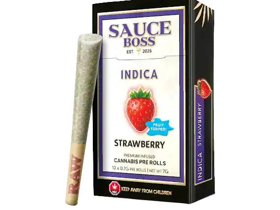SAUCEBOSSSTRAWBERRY SAUCE BOSS - LIVE RESIN/LIQUID DIAMOND INFUSED PREROLLS - STRAWBERRY