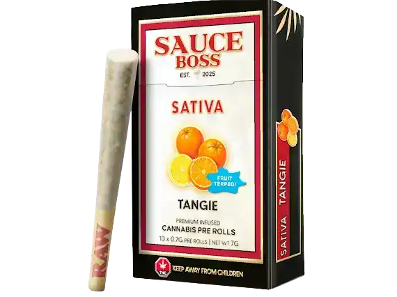 SAUCE BOSS - LIVE RESIN/LIQUID DIAMOND INFUSED PREROLLS - TANGIE