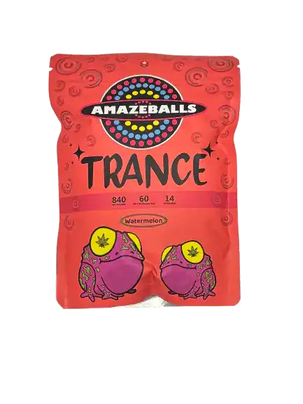 AMAZEBALLS TRANCE GUMMIES - 840MG THC - STRAWBERRY KIWI
